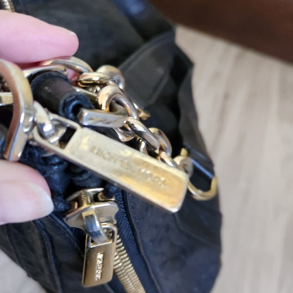 Rare Michael Kors Distressed Leather Shoulder Bag Hobo - Picture 7 of 12